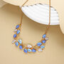 Blue Four Tone Small Leaf Statement Necklace, thumbnail 1 of 4