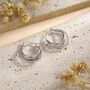 Sterling Silver Triple Hoop Effect Earrings, thumbnail 7 of 11