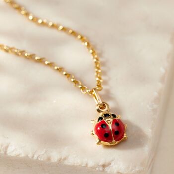 9ct Gold Enamel Ladybird Charm Bracelet, 2 of 4