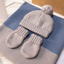 Boy's Maxi Stripe Blanket, Bobble Hat And Mittens Set, thumbnail 3 of 12