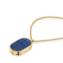 Men's Large Lapis Dog Tag Locket 18 K Gold Plated Silver, thumbnail 5 of 5