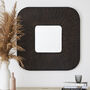 Pleated Square Wooden Wall Mirror, thumbnail 1 of 2