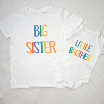 Bold Rainbow Matching Sibling T Shirt Set, 2 of 4