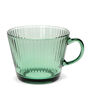 Retro Ribbed Green Glass Mug Set, thumbnail 2 of 2