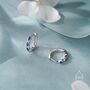 Sapphire Blue Marquise Cz Huggie Hoop Sterling Silver, thumbnail 4 of 12