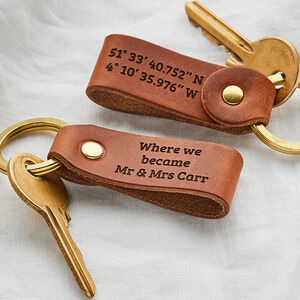 Personalised Leather Keyring Set By Create Gift Love