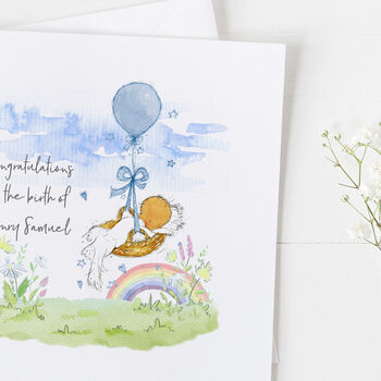 New Baby Card For Rainbow Baby, Christening Card ..4v8a, 3 of 8