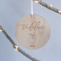 Personalised Wooden First Christmas Bauble, thumbnail 3 of 4