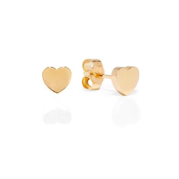 Gold Heart Stud Earrings, 2 of 4