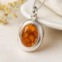 Personalised Sterling Silver Baltic Amber Locket, thumbnail 1 of 12