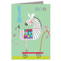 Zebra 1st Birthday Card, thumbnail 2 of 4