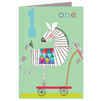 Zebra 1st Birthday Card, 2 of 4