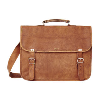 Classic Leather Messenger With Handle, 3 of 7