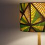 Yellow And Green Geometric Triangles African Lampshade, thumbnail 2 of 9