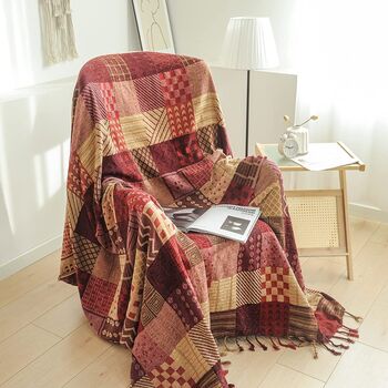 Bohemian Large Patchwork Throw Blanket Bedspreads, 2 of 6