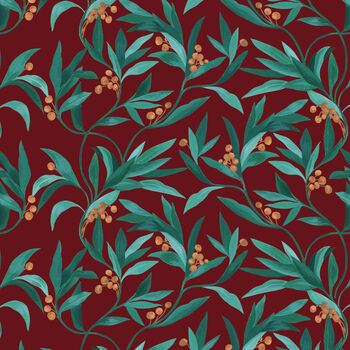 Vintage Christmas Berry Wrapping Paper Set, 5 of 11
