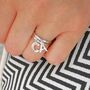 Sterling Silver Initial Letter Ring, thumbnail 2 of 12
