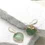 Fluorite Puff Heart Gold Plated Earrings, thumbnail 4 of 4