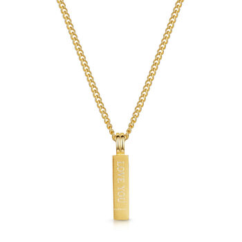 Ridged Totem Men's Necklace 18 K Gold Plated Steel, 2 of 6