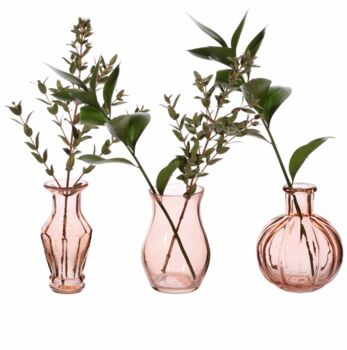 Set Of Three Mini Vintage Glass Bud Vases, 2 of 6