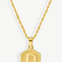 Textured Initial Coin Necklace With Rope Chain, thumbnail 4 of 11