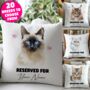 Personalised Cat Reserved For Cushion Cover, thumbnail 1 of 12