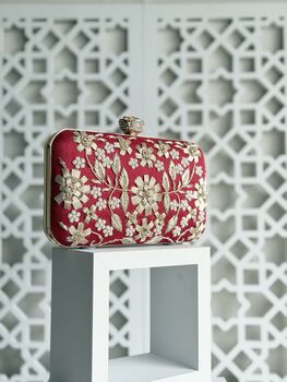 Sofia Red Floral Clutch, 4 of 8