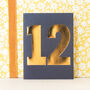 Mini Gold Foiled Number Twelve Card, thumbnail 1 of 5