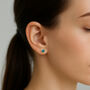 Sterling Silver December Blue Topaz Birthstone Stud Earrings, thumbnail 2 of 4