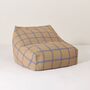 Vibes Armchair Beanbag Brown Blue Windowpane, thumbnail 1 of 4