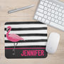 Personalised Flamingo And Stripes Mouse Mat, thumbnail 1 of 1