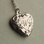 Silver Art Nouveau Heart Locket, thumbnail 1 of 9