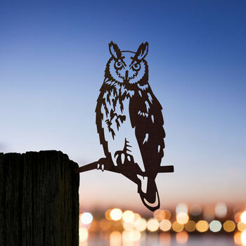 Long Eared Owl Metal Garden Art, 2 of 2