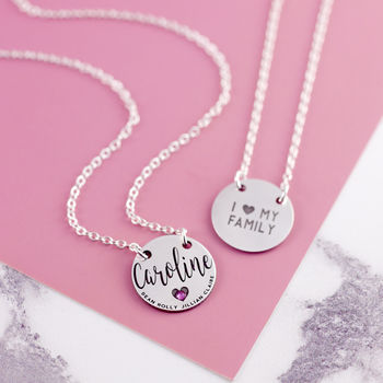 Sterling Silver Mum Necklace With Engraved Names, 2 of 12