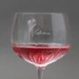 Crystal Gin Glass With Engraved Birth Flower, thumbnail 2 of 4