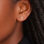 Gold Plated Sterling Silver Moon And Star Stud Earrings – 6mm, thumbnail 4 of 5