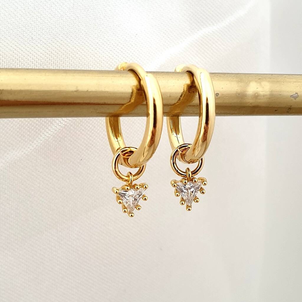 Tiny hoop earrings with charms Clearance