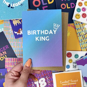 Colourful 'Birthday King' Card, 3 of 3