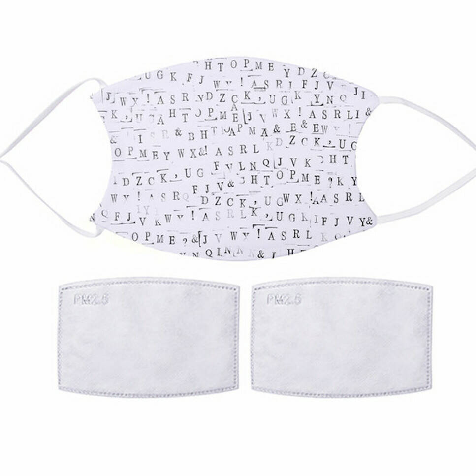 Unisex Alphabet Design Fabric Face Mask By The Letteroom ...