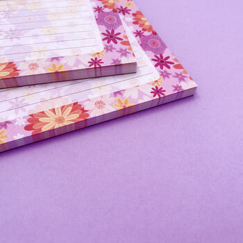 Lush Flowers Recycled A5 Notepad / Desk Pad Pink, 2 of 5