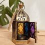 Moroccan Style Gold Glass Lantern T Light Holder, thumbnail 9 of 12