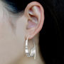 Curl Sterling Silver Ribbon Hoop Earrings, thumbnail 3 of 4
