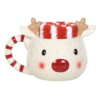 Rudolph Reindeer Mug And Socks Set, 2 of 3