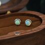 Ethiopian Opal Stone Stud Earrings In Sterling Silver, thumbnail 1 of 12