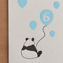 Panda Six Balloons, Birthday Card, thumbnail 3 of 3