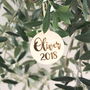 Personalised Babies First Christmas Wooden Bauble Card, thumbnail 6 of 6
