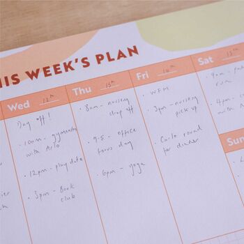 A4 Weekly Planner Pad | Pastel Organic, 2 of 7