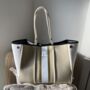 Personalised Gold Stripe Neoprene Tote Bag And Pouch, thumbnail 1 of 2