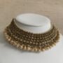 Indian Antique Gold Plated Pearl Choker Set, thumbnail 6 of 8