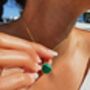 Gold Vermeil Plated Malachite May Birthstone Necklace, thumbnail 4 of 4